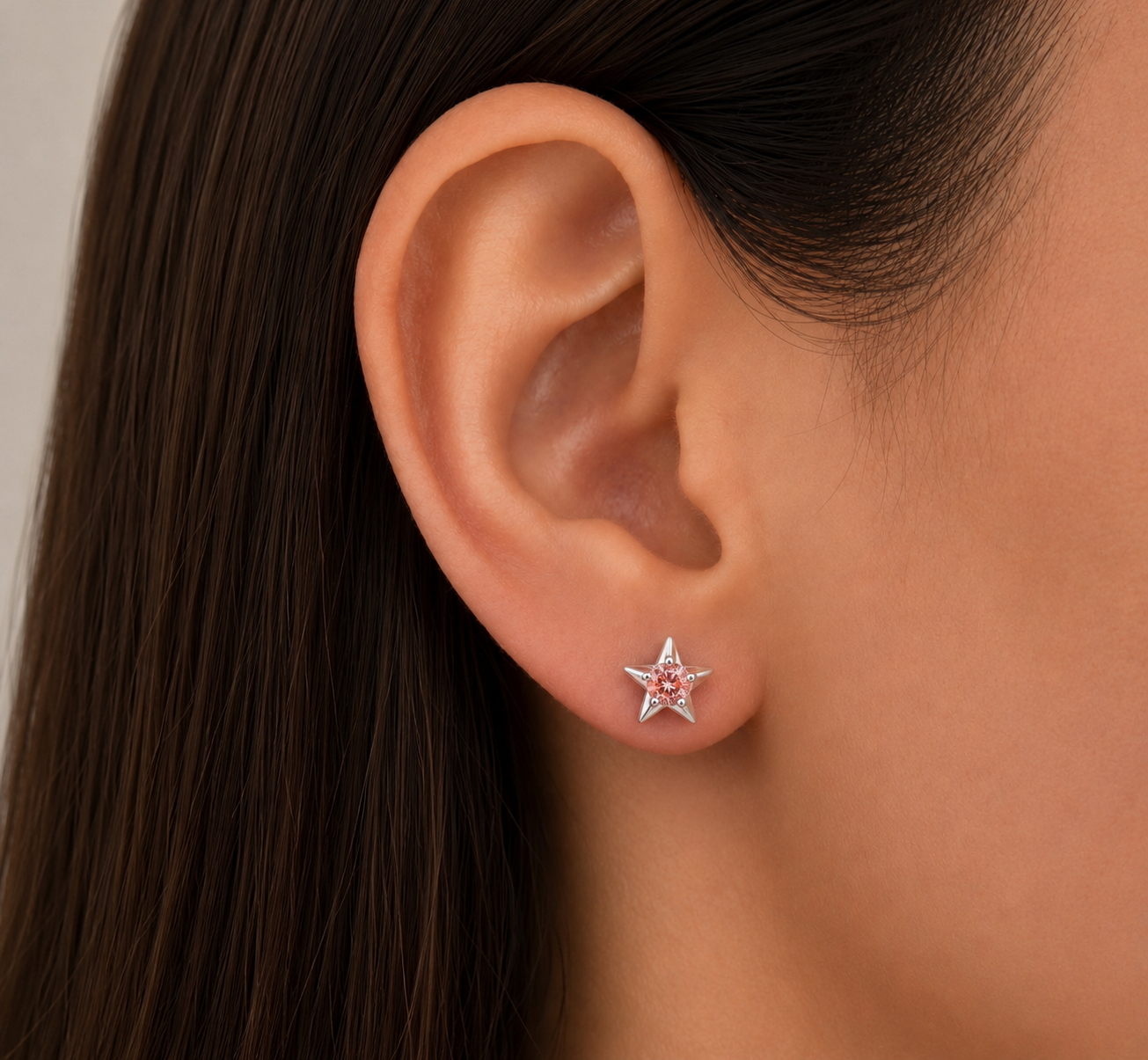 18KT White Gold Round Cut "STAR" Stud Earrings 0.65ctw