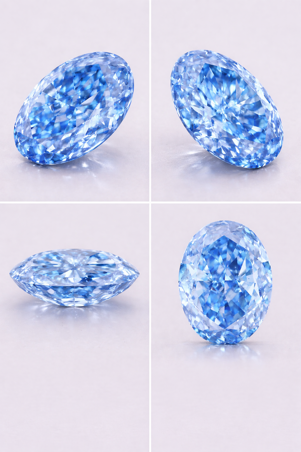 Lab Grown Fancy Blue Oval Diamond 2.05ct - Colorlabdiamonds