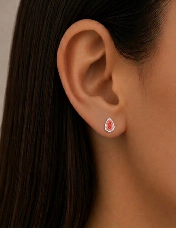18KT White Gold Pink Diamond Pear Cut Earrings 1.32ctw