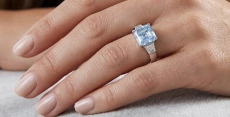 14KT White Gold Fancy Blue Asscher Cut Diamond Ring 1.97ctw