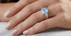 14KT White Gold Fancy Blue Asscher Cut Diamond Ring 1.97ctw