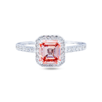 14K white gold pink diamond ring with an Asscher cut pink diamond, 1.84 carats, from Colorlabdiamonds.