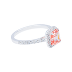14K white gold fancy pink Asscher cut diamond ring with 1.84 carats from Colorlabdiamonds, showcasing the elegant jewelry design.