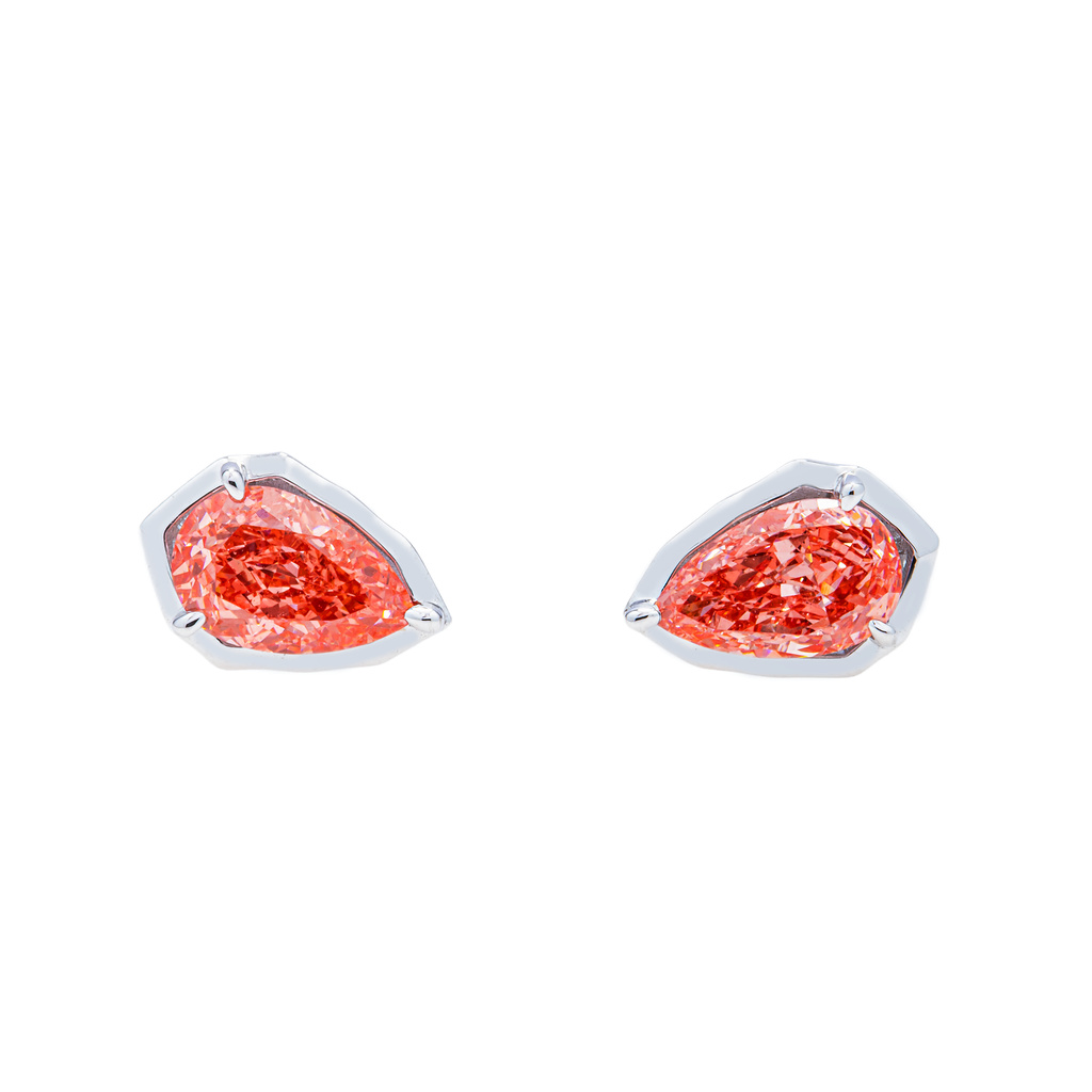 18KT White Gold Pink Diamond Pear Cut Earrings 1.32ctw
