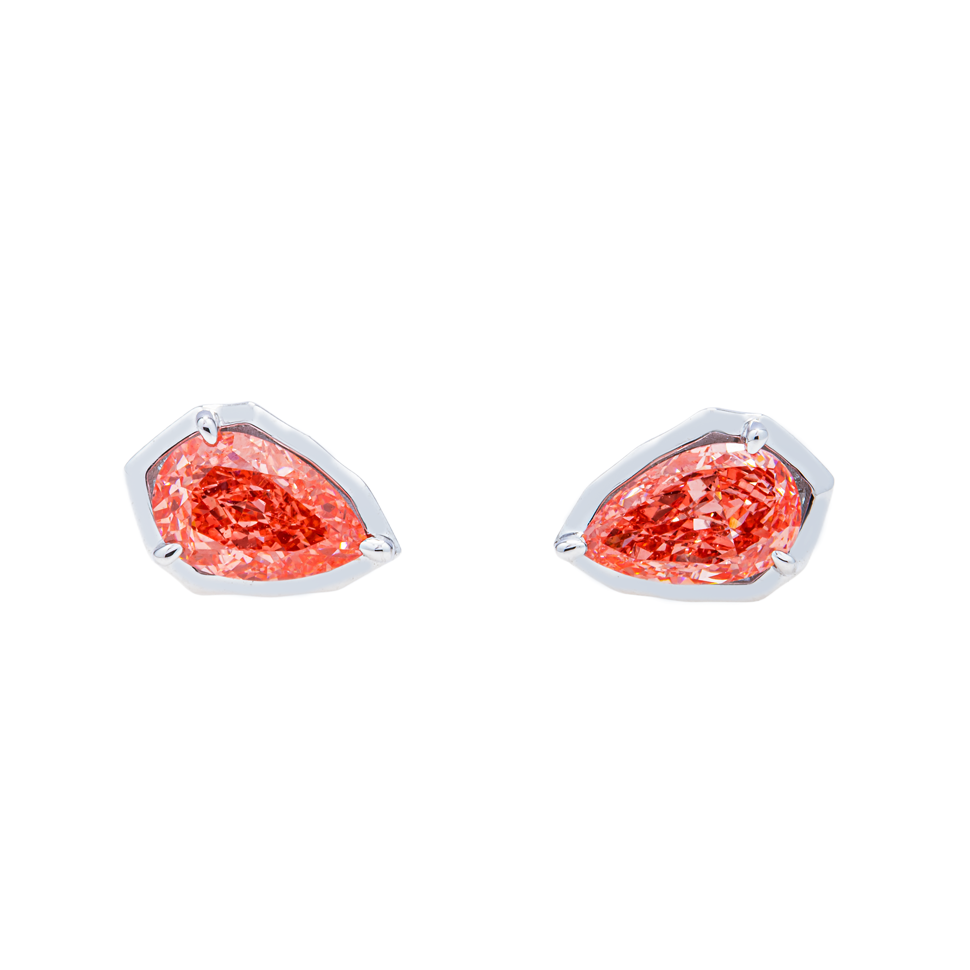 18KT White Gold Pink Diamond Pear Cut Earrings 1.32ctw