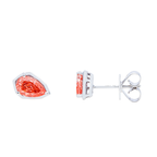 18KT White Gold Pink Diamond Pear Cut Earrings 1.32ctw