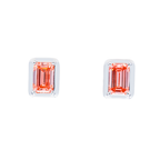 18KT White Gold Fancy Pink Diamond Emerald Cut Stud Earrings 1.23ctw