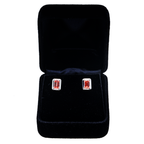 18KT White Gold Fancy Pink Diamond Emerald Cut Stud Earrings 1.23ctw