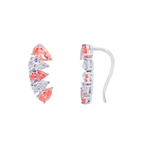 18KT White Gold Fancy Pink Diamond "Earclimber" Earrings 2.39ctw