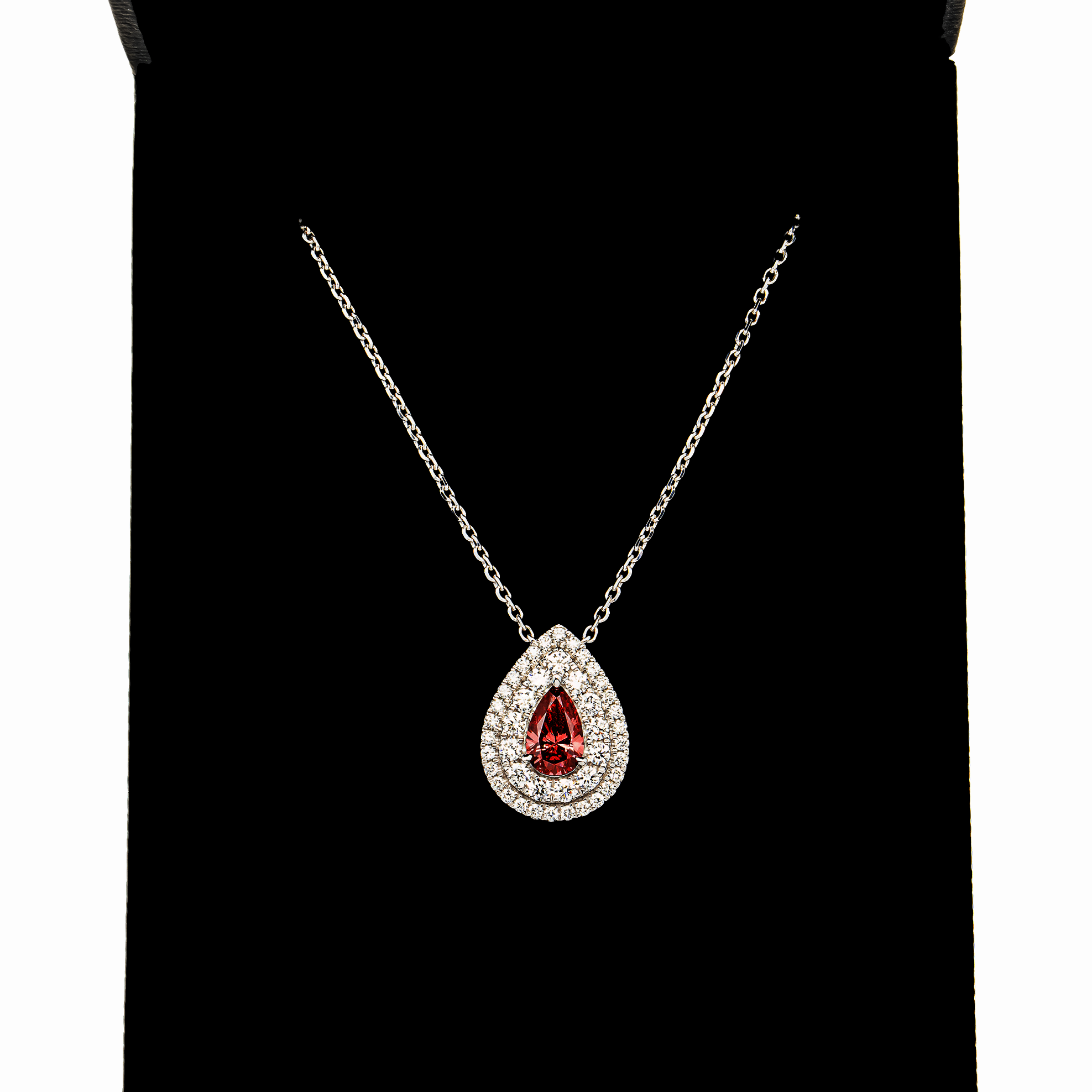 18KT White Gold Fancy Pink Diamond Halo Pendant 1.70ctw