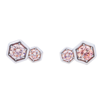 18KT White Gold Fancy Pink Diamond Double  Stud Earrings 1.20ctw