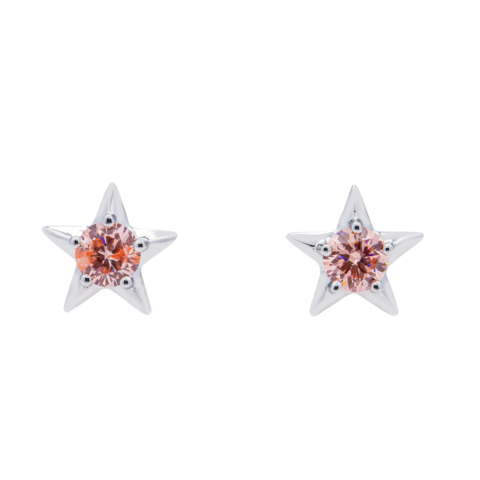 18KT White Gold Round Cut "STAR" Stud Earrings 0.65ctw