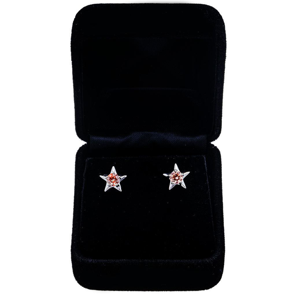 18KT White Gold Round Cut "STAR" Stud Earrings 0.65ctw