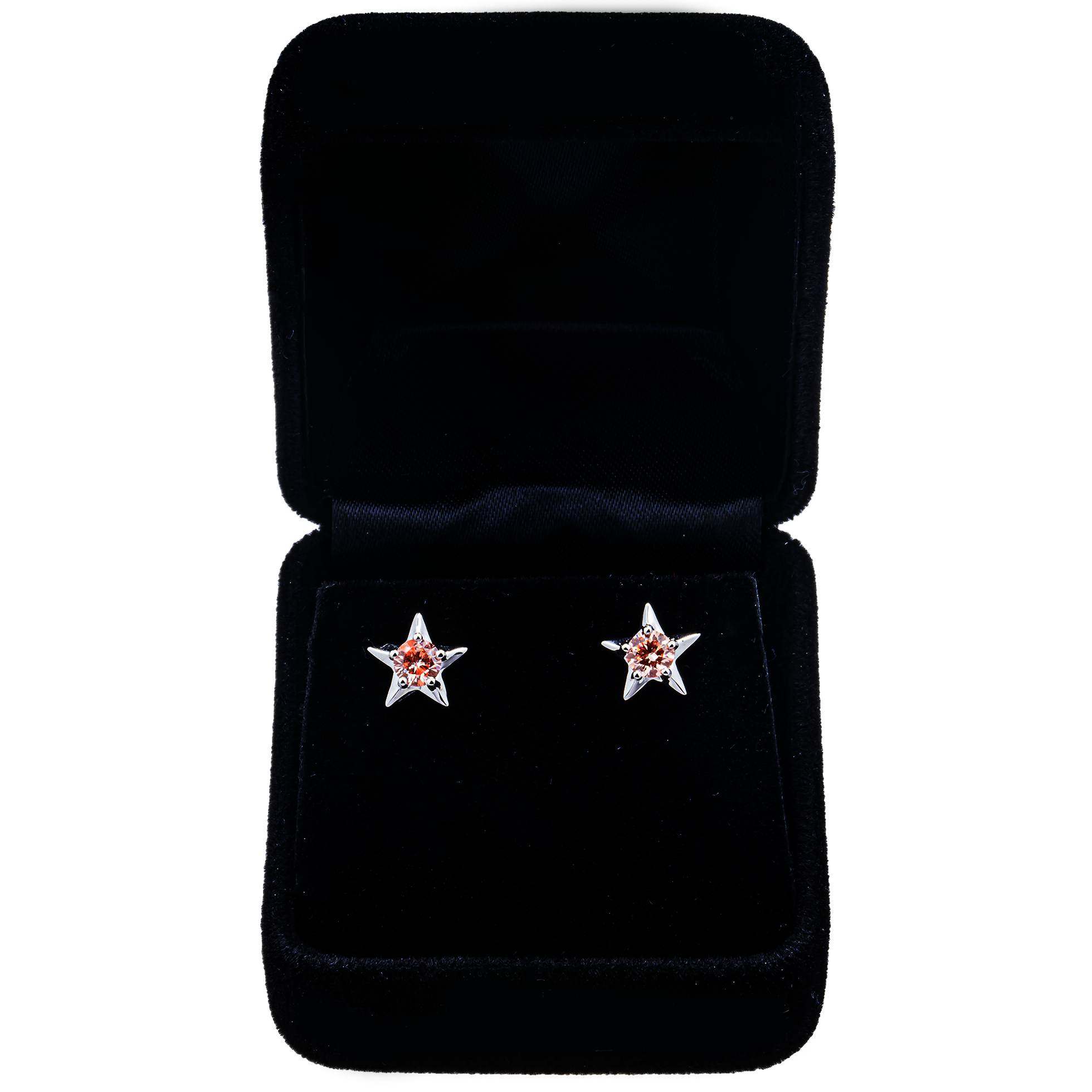 18KT White Gold Round Cut "STAR" Stud Earrings 0.65ctw