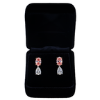 14KT Two Tone  Fancy Pink Diamond Drop Earrings 3.65ctw