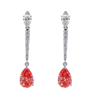 18KT White Gold Fancy Pinkish/Red Drop Diamond Earrings 5.53ctw