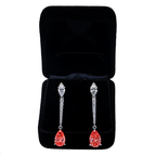 18KT White Gold Fancy Pinkish/Red Drop Diamond Earrings 5.53ctw