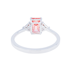 14KT White Gold Fancy Pink Emerlad Cut Diamond Ring 1.20ctw