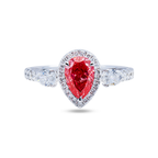 14Kt White Gold Fancy Pink Pear Cut Diamond Ring 1.64 ctw