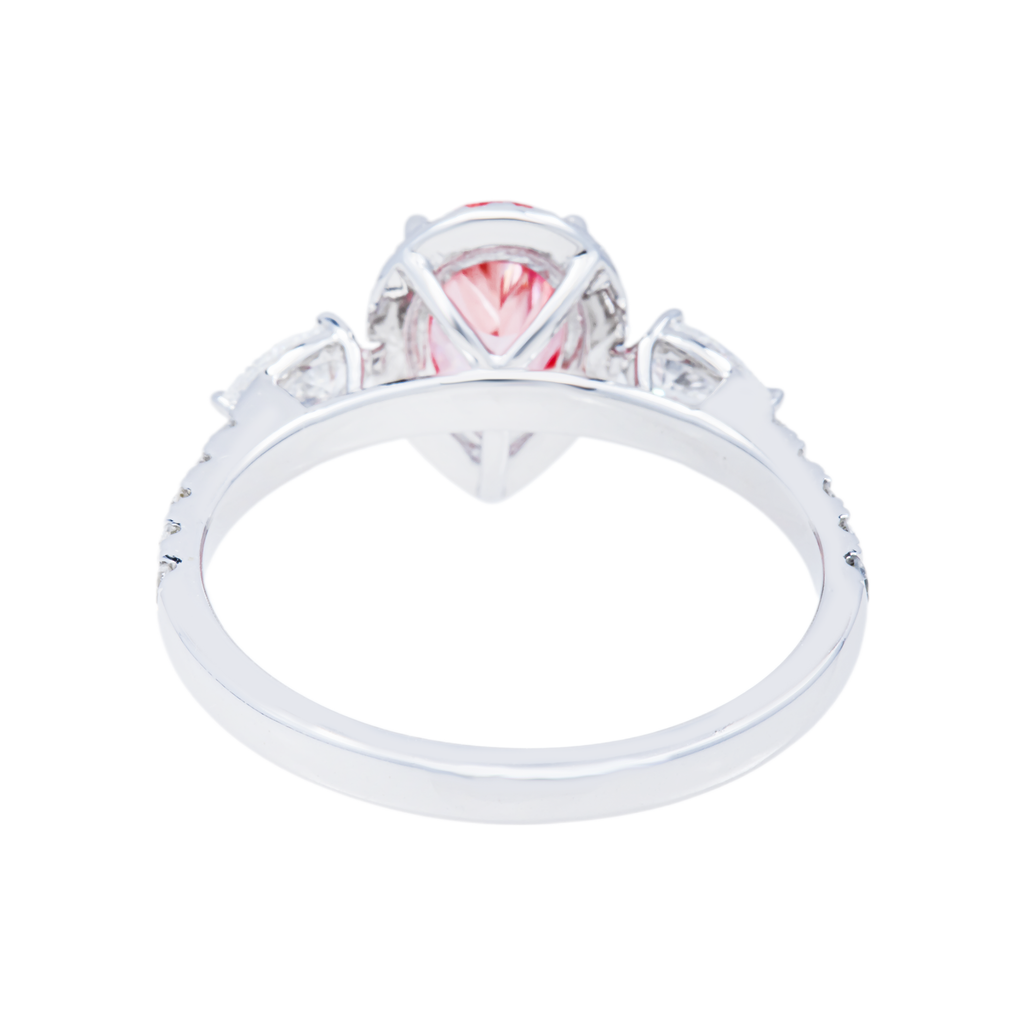 14Kt White Gold Fancy Pink Pear Cut Diamond Ring 1.64 ctw