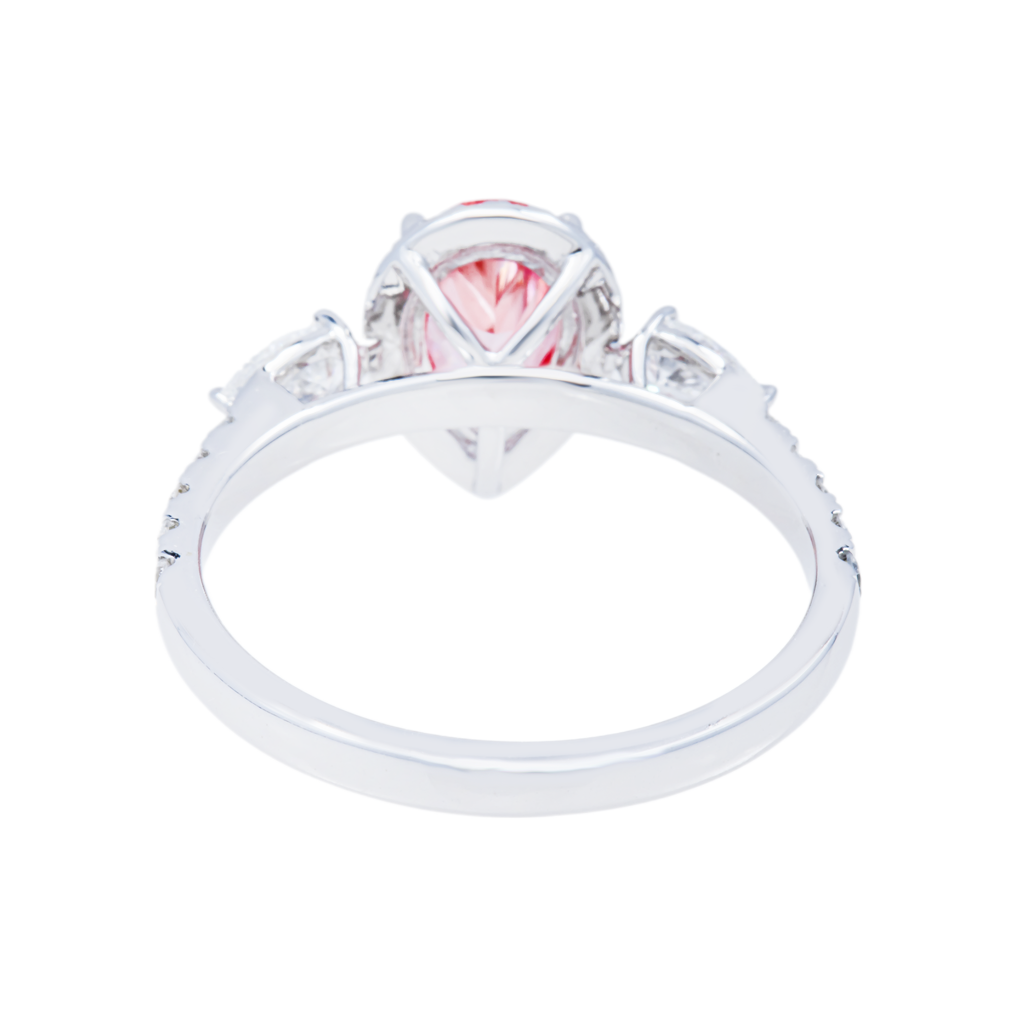 14Kt White Gold Fancy Pink Pear Cut Diamond Ring 1.64 ctw