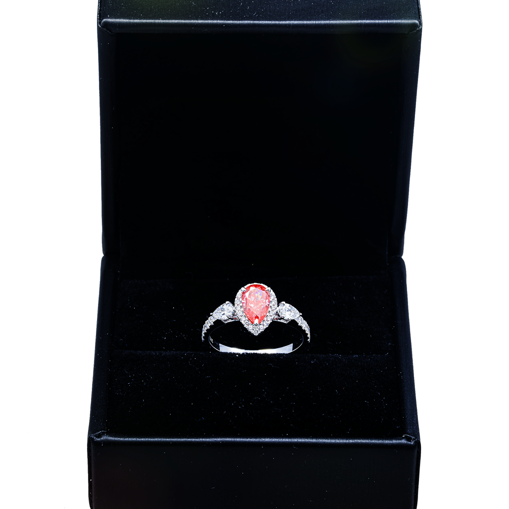 14Kt White Gold Fancy Pink Pear Cut Diamond Ring 1.64 ctw