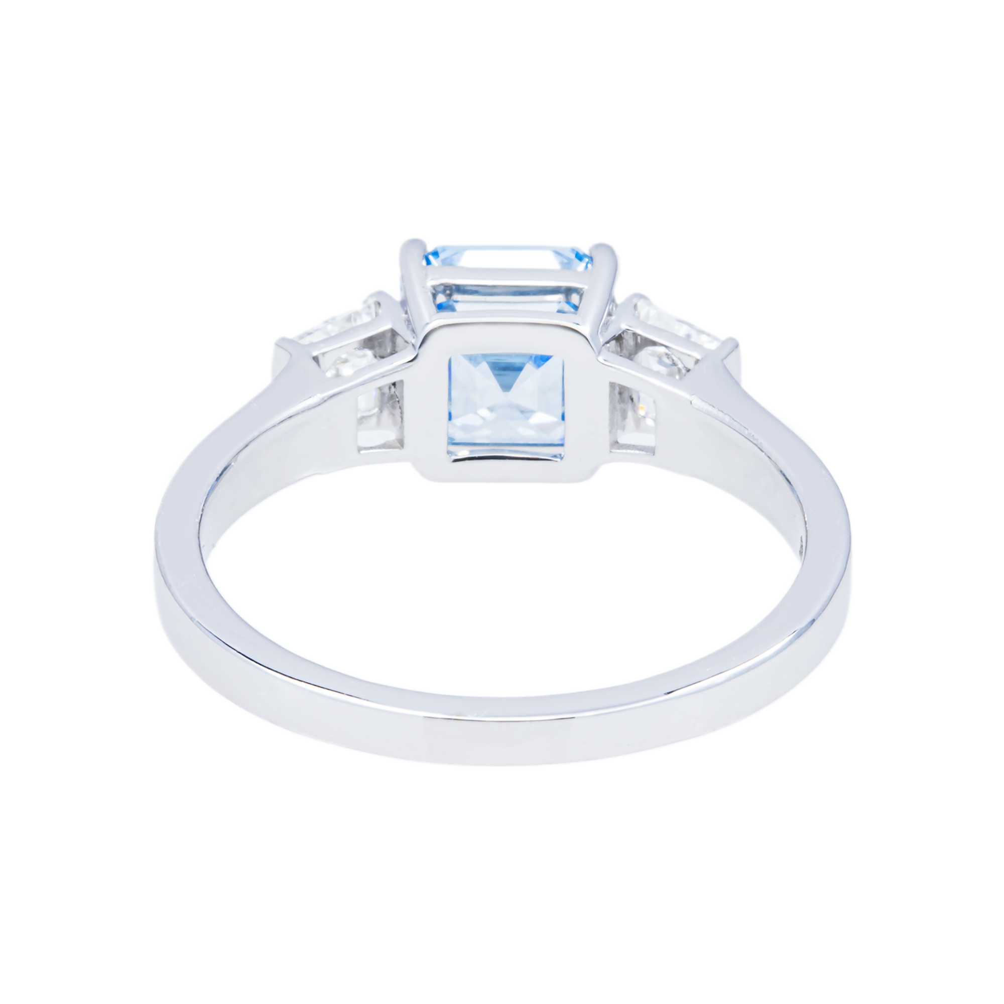 14KT White Gold Fancy Blue Asscher Cut Diamond Ring 1.97ctw
