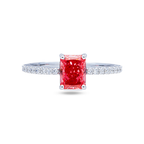 14K white gold fancy vivid pink diamond ring with radiant cut, 1.19 carats, from Colorlabdiamonds.