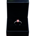 14K white gold diamond ring with a vivid pink radiant cut diamond, 1.19 carats, from Colorlabdiamonds.