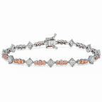 18KT white gold pink diamond bracelet with round and princess cut diamonds, 4.50ctw, from Colorlabdiamonds.