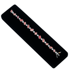18KT white gold pink diamond bracelet with multi-cut stones totaling 14.25 carats, featuring elegant and sparkling jewelry design.