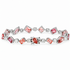 18K white gold pink diamond bracelet with multi-cut diamonds totaling 14.25 carats, featuring elegant and sparkling design.