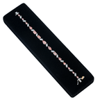 18KT white gold diamond bracelet with pink pear, marquise, and emerald cut diamonds from Colorlabdiamonds.