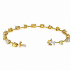 14K yellow gold diamond bracelet featuring mixed cut yellow and white diamonds totaling 8.49 carats by Colorlabdiamonds.