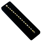 14K yellow gold diamond bracelet featuring mixed cut fancy yellow and white diamonds, 8.49 carats total weight.