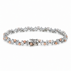 18KT white gold diamond bracelet with pink and white emerald cut diamonds, featuring 9.68 carats from Colorlabdiamonds.