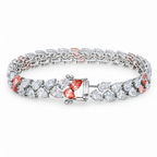 18K white gold bracelet with pink and white diamond accents, featuring 15.12 carats of sparkling diamonds from Colorlabdiamonds.