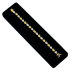 Colorlabdiamonds 18KT two-tone yellow and white diamond bracelet with pear-cut diamonds, 14.79 carats, elegant jewelry piece.