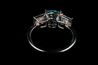 14K white gold fancy blue diamond ring with 3.17 carats, showcasing a stunning blue gemstone, from Colorlabdiamonds.
