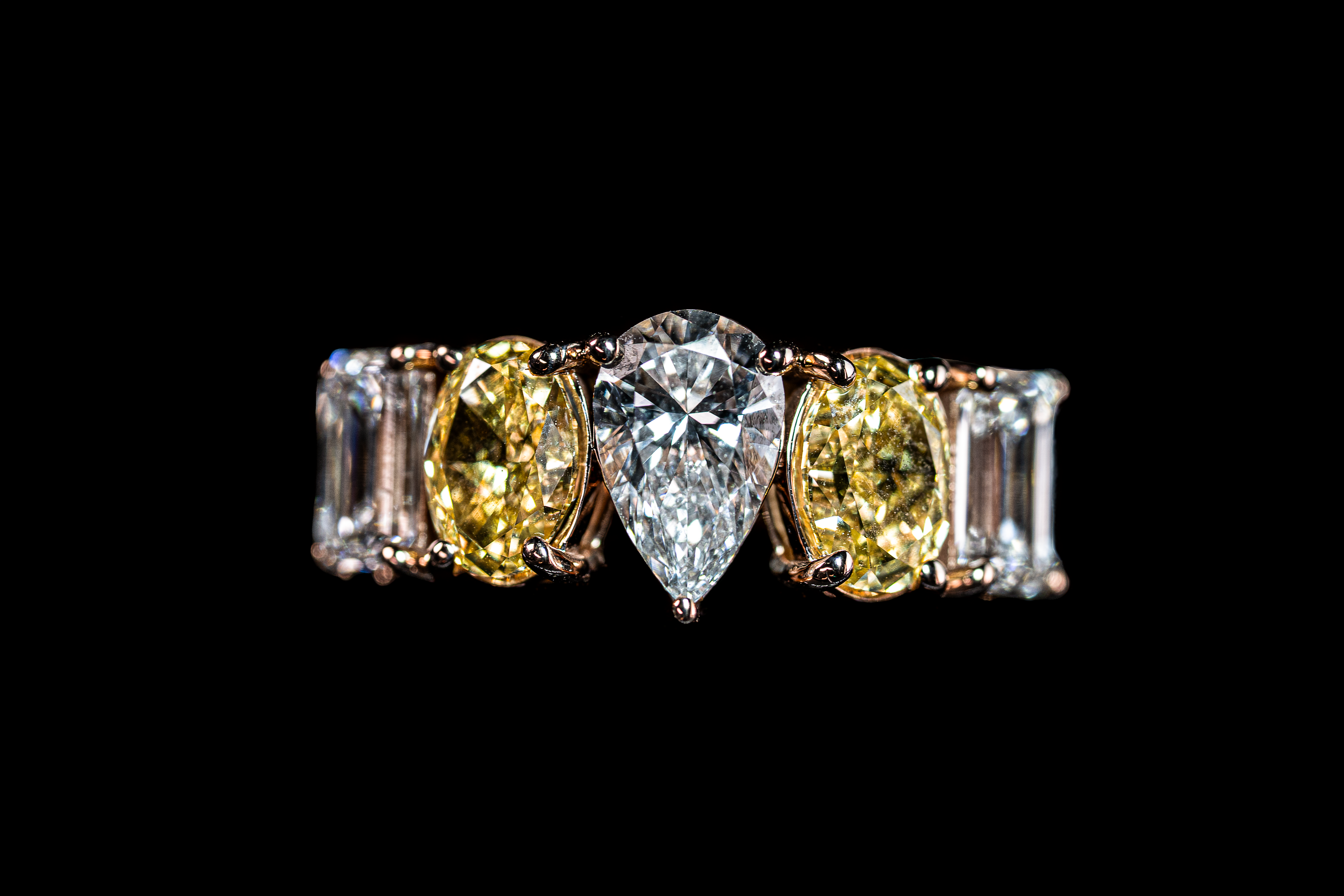 14K two-tone yellow and white diamond ring featuring 4.71 carats from Colorlabdiamonds, showcasing sparkling diamond accents.